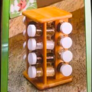 Brand New Home Basics Durable Bamboo Spice Rack Shelf Organizer